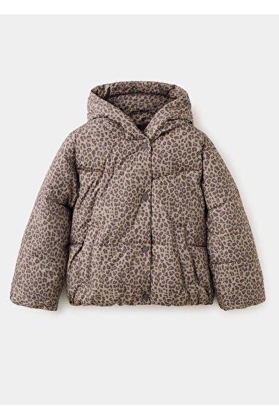 MANGO Kids Leopar desenli kapitone anorak