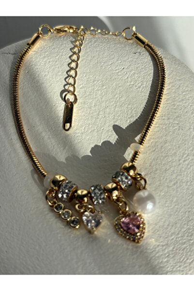 BHR AKSESUAR Gold Color Charm Bracelet