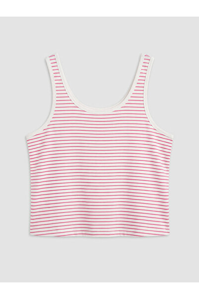 LC Waikiki Trendlucky U Neck Striped Women's Pajama Top with Difference