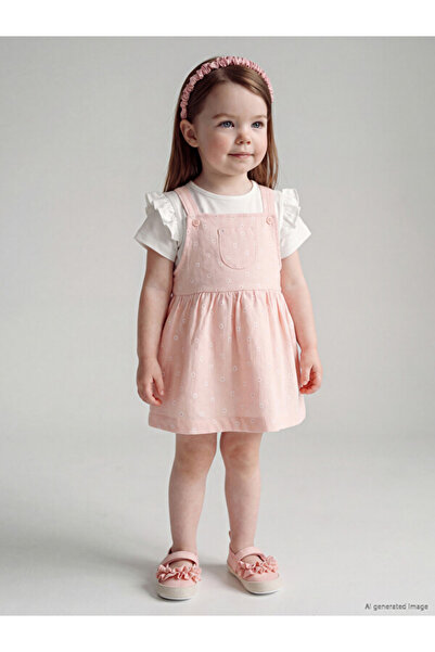 LC Waikiki Esvab • Modern & Stylish Baby Girl Gabardine Salopet Set