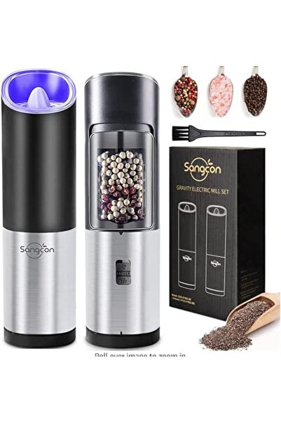 Arabest Electric Pepper Grinder,Steel Ring,Acacia Wood,Ceramic Core,Adjustabl...