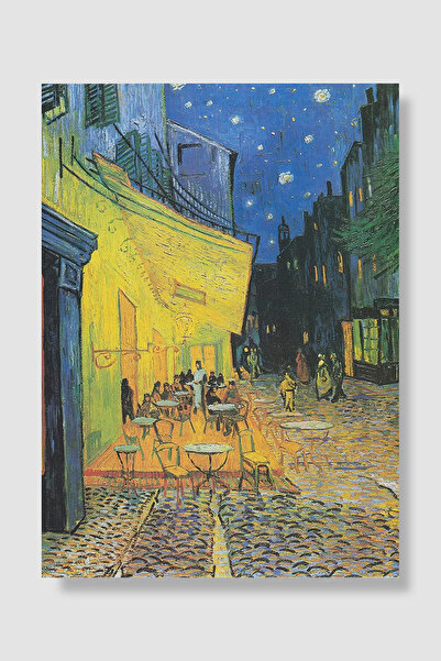 Luna Marissa Poster Van Gogh, cafenea de noapte, terasă, lumină galbenă, cer ...