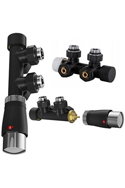 Granitan Set Robinet Termostatic Negru Bronz, Conexiune 16mm, Filet 1/2 Inch,...