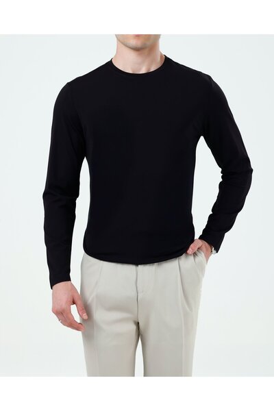 TerziAdemAltun Italian Style Slim Fit Crew Neck Long Sleeve Knitwear T-Shirt ...