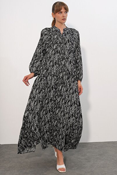 Hiccup Bdart Patterned V-Neck Maxi Dress