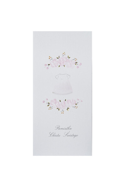 MAK Felicitare de botez pentru fetita cu rochita si flori, Multicolor, 112x22...