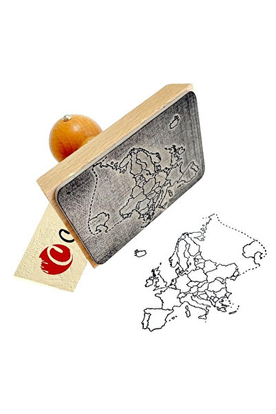Colorado Stampila Mapa Europei, pentru invatare, 65×40 mm, cu maner din lemn,...