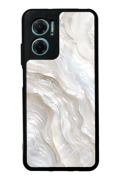 Spoyi حافظة هاتف Xiaomi Redmi Note 11E بتصميم لؤلؤي عاجي لامع