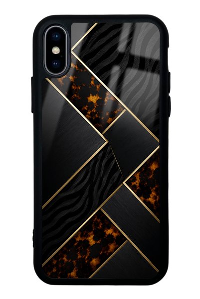 Spoyi حافظة هاتف لامعة بتصميم فسيفسائي باللون الأسود لهاتف iPhone Xs Max
