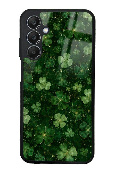 Spoyi Samsung A25 Emerald Lucky Clover Design Glossy Phone Case