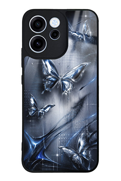 Spoyi Oppo Reno 15F Midnight Chrome Butterfly Tasarımlı Glossy Telefon Kılıfı