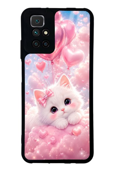 Spoyi Xiaomi Redmi 10 Cupid Cloud Kitty Design Glossy Phone Case