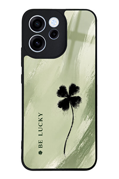Spoyi Oppo Reno 15F Sage Lucky Clover Tasarımlı Glossy Telefon Kılıfı