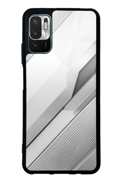 Spoyi Xiaomi Redmi Note 10 5g Silver Titanium Edge Design Glossy Phone Case