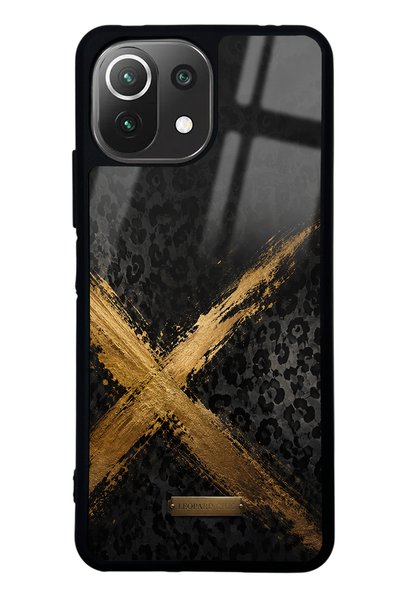 Spoyi حافظة هاتف Xiaomi Mi 11 Lite Golden Leopard X ذات تصميم لامع