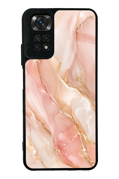 Spoyi حافظة هاتف لامعة بتصميم رخامي ذهبي وردي لهاتف Xiaomi Redmi Note 11S
