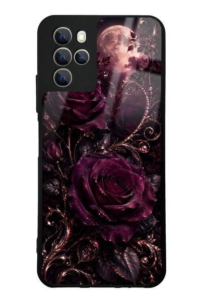 Spoyi Omix X700 Moonlit Burgundy Rose Design Glossy Phone Case