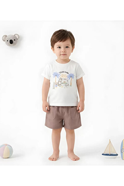 Generic Brand 6/24 Month Gabardine Shorts Basic T-Shirt Baby Set