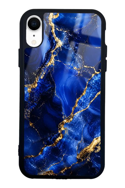 Spoyi حافظة هاتف آيفون XR بتصميم رخامي ذهبي لامع