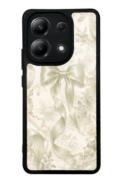 Spoyi Xiaomi Redmi Note 13 4g Ivory Pearl Bow Design Glossy Phone Case