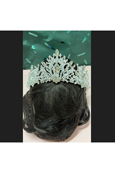 zerzembe Stone-Encrusted Bridal Crown for Special Occasions Parties