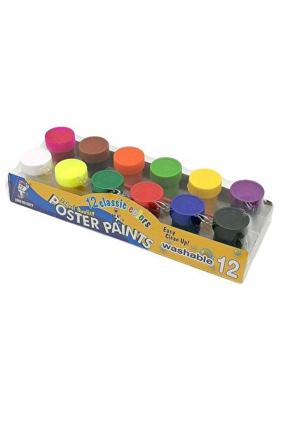 adar Set de vopsit Adar, 12 culori, cu pensula, 25x9x5cm