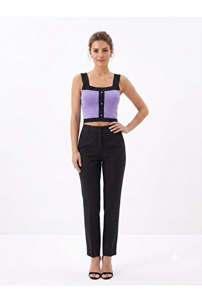 onno style women Strapless Sleeveless Button Detail Tricot Women's Bluz