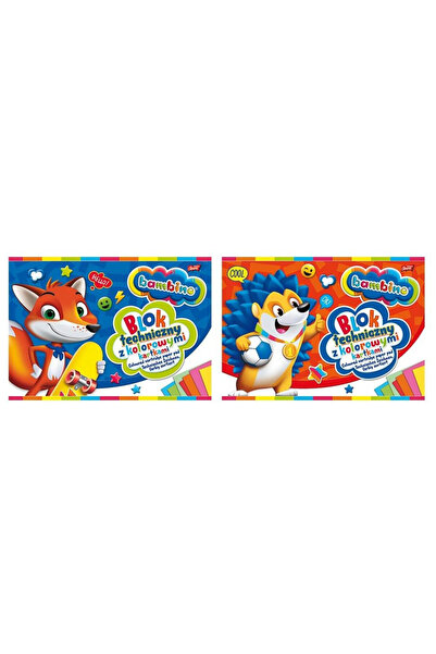OEM BAMBINO Bloc tehnic colorat A4 10 coli 160 g/m² cu suport