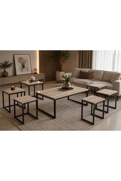 N.zone 7-Piece Modern Coffee Table Set, Includes Center Table and 6 End Table...