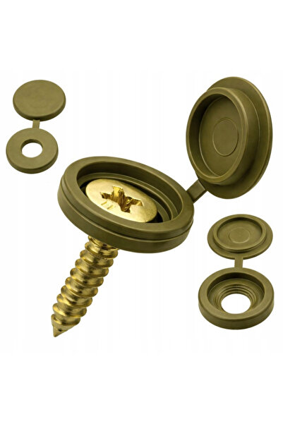varioshop Set of 100 caps for furniture screw concealment – green color