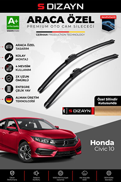S Dizayn S-Dizayn Honda Civic 10 Ön Cam Silecek Seti 2015-2021 Premium Araca ...