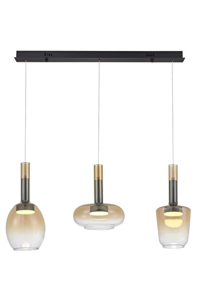 Avonni AV-7017-8126-3YM-BAL Füme Boya Modern Avize LED Metal Cam H: 90 cm, Ø:...