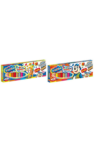 OEM ST-MAJEWSKI Plastilină în pătrățele 18 culori (2 cu sclipici) + suport