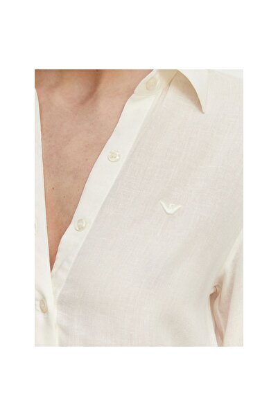 Emporio Armani Rochie cămașă de damă EW000817 AF20252 Albă