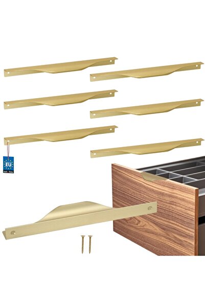 KOTARBAU Mâner de mobilă modern, tip  "Edge ", din aluminiu, auriu mat, 192 /...