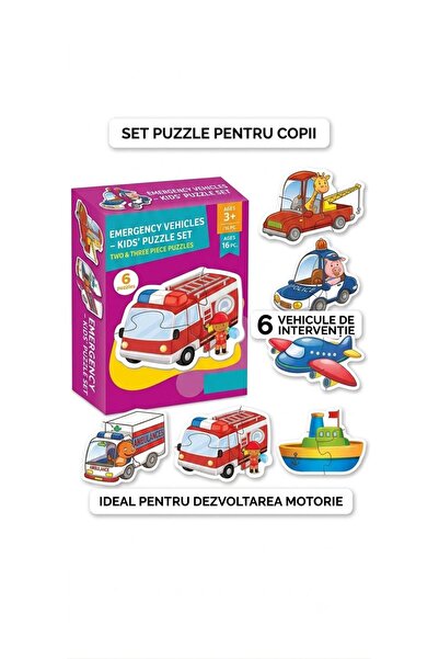 OEM Puzzle Educativ Vehicule de Salvare 6 in 1 pentru Copii 18 Luni