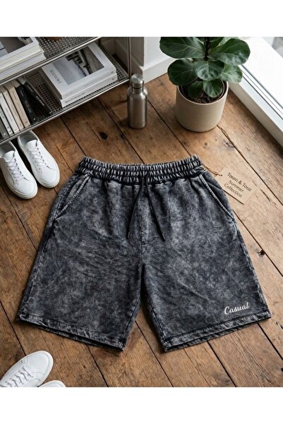 Toum Casual Grunge Oversize Washed Vintage Bermuda Shorts