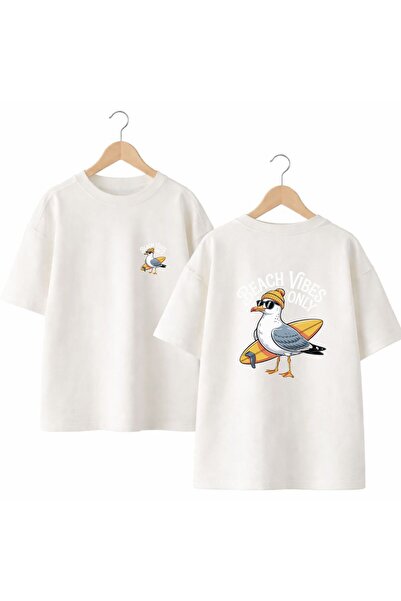 playwear Tricou cu decolteu rotund, cu imprimeu pe spate și piept, 100% bumba...