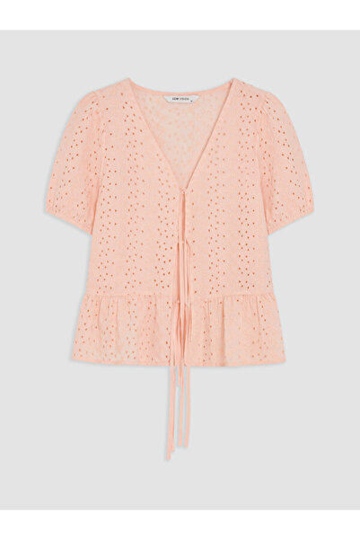 LC Waikiki Embroidered Tie-Up Peplum Blouse for Style Enthusiasts from Uzg Store