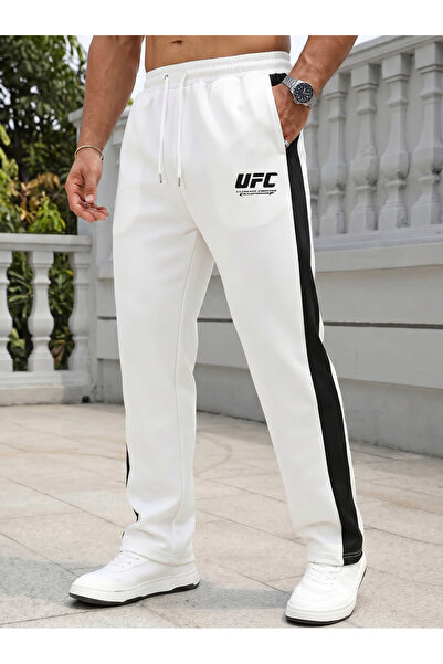 viperkombin Men's Scuba Sweatpants Sportswear Ufc Logo Striped Wide Cut