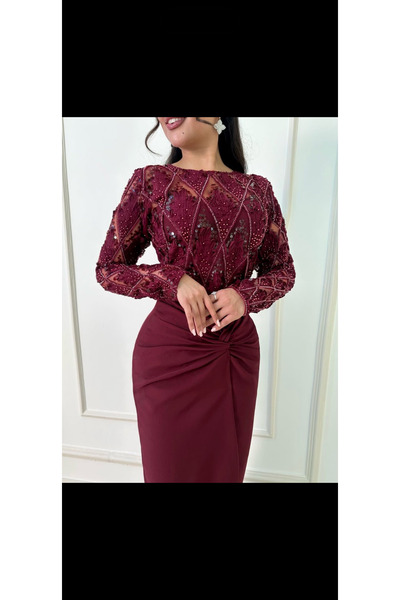 Viola Elegant Dress Burgundy