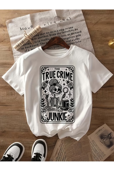 En22 Women'S Card Pattern T-Shirt | Casual Crew Neck Short Sleeve, Fabric Wit...