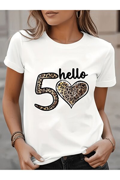En22 White Minimalist Style Three Cows Print Short Sleeve Round Neck T-Shirt