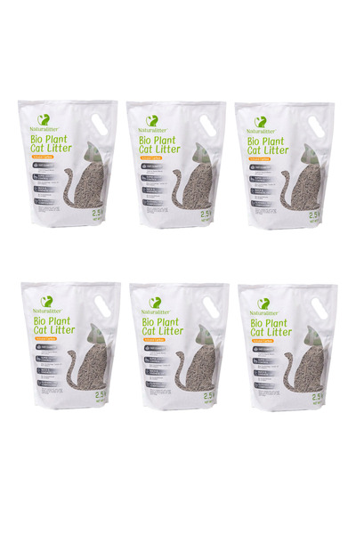 Naturalitter Bio Plant Cat Litter Tofu Aktif Karbonlu Pelet Kedi Kumu 6 x 2,5 Kg