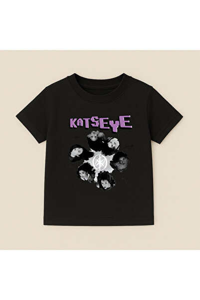 SVART WEAR تي شيرت قطني مطبوع عليه Katseye برقبة دائرية وأكمام قصيرة للأطفال ...