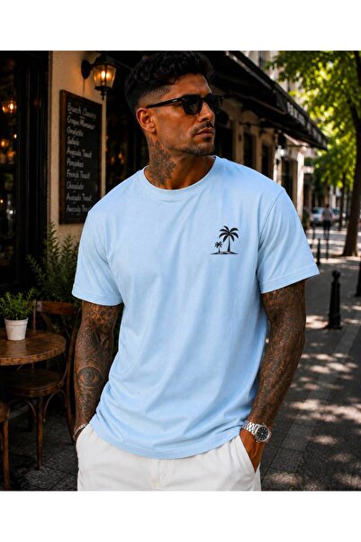 TREND EMMODA Men's Minimal Palm Oversize T-Shirt