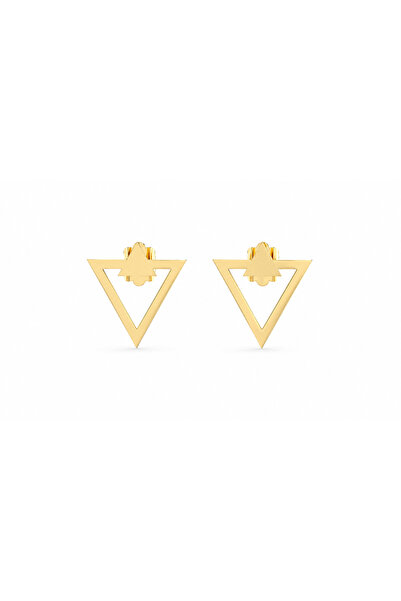 Auristore Cercei din Aur 14K (585) Triunghi Geometric – Design Minimalist