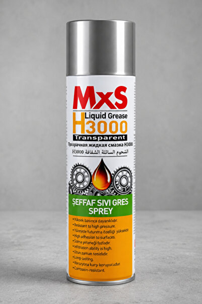 MxS Şeffaf Sıvı Gres Spreyi 500 ml - Yüksek Basınç ve Isıya Dayanıklı Zincir ...