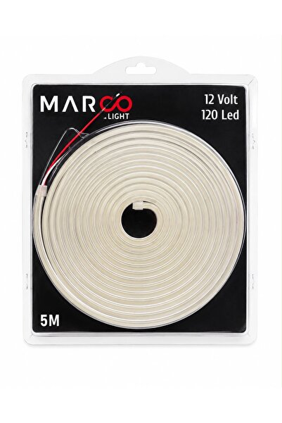 Marco Light Neon Hortum LED 5 Metre 12V DC IP65 120 LED Metre Esnek Silikon D...
