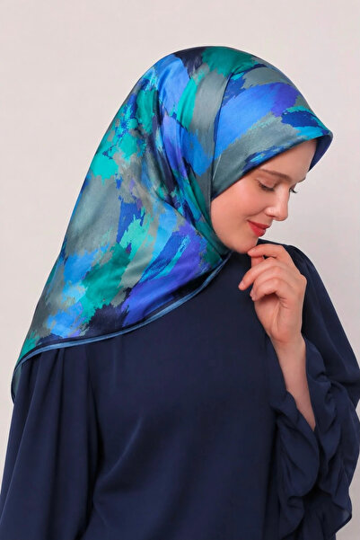 Lesscarves Eșarfă din bumbac și mătase cu model batik LS2204 Model batik 02-A...